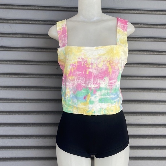 Just Polly Tie Die Sleeveless Top Size L - Picture 2 of 5